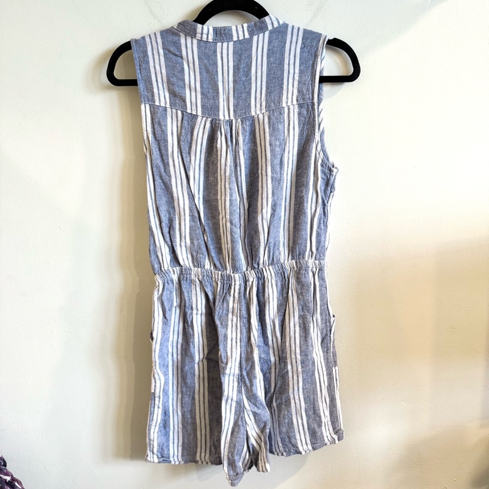 Kelly Reneé Striped Linen Blend Romper - Picture 3 of 6